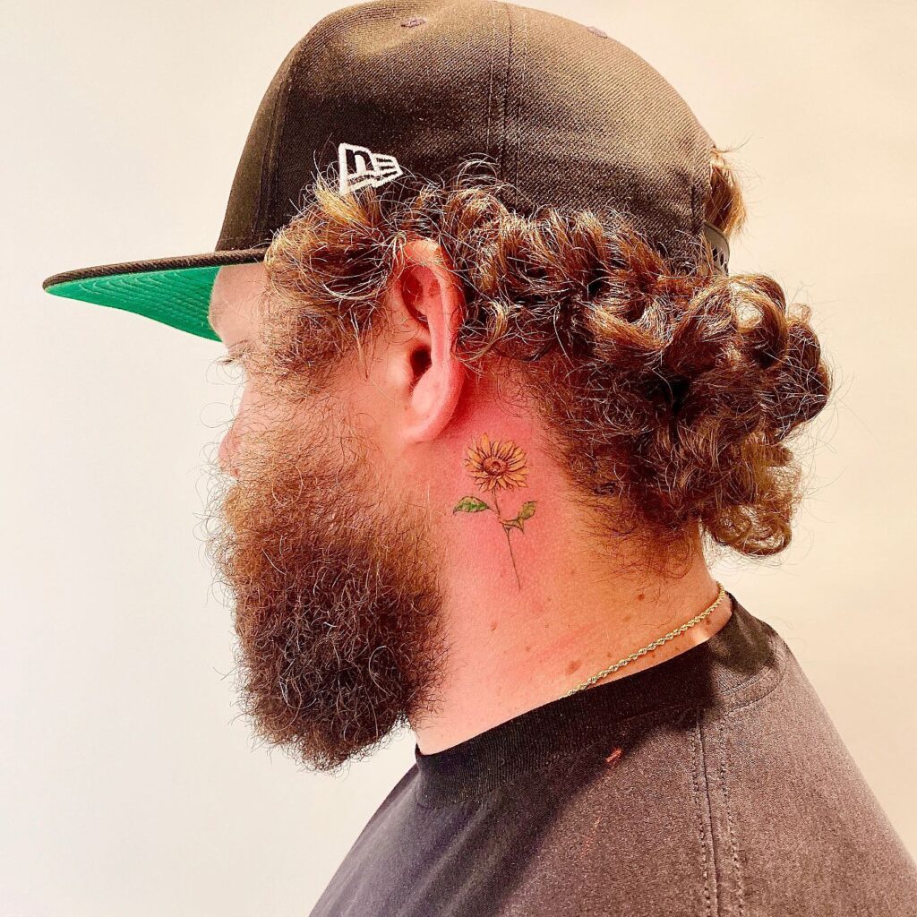Bold Palm Tree Behind the Ear behind the ear tattoo ideas for men tattoo