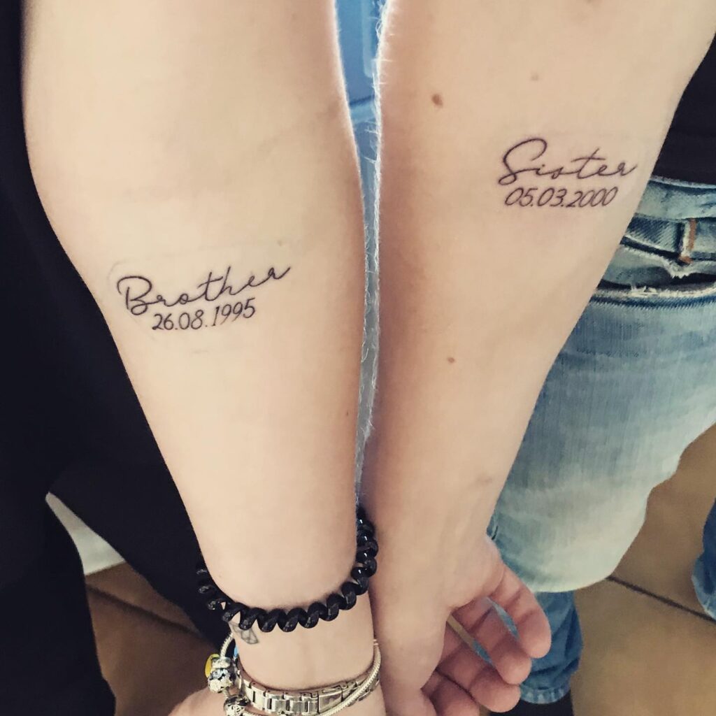 Brother and Sister Birthdate Tattoo brother sister tattoos tattoo