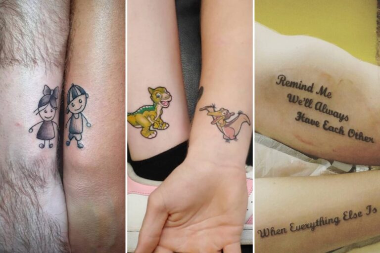 Aesthetic brother sister tattoos and delicate ink ideas collage