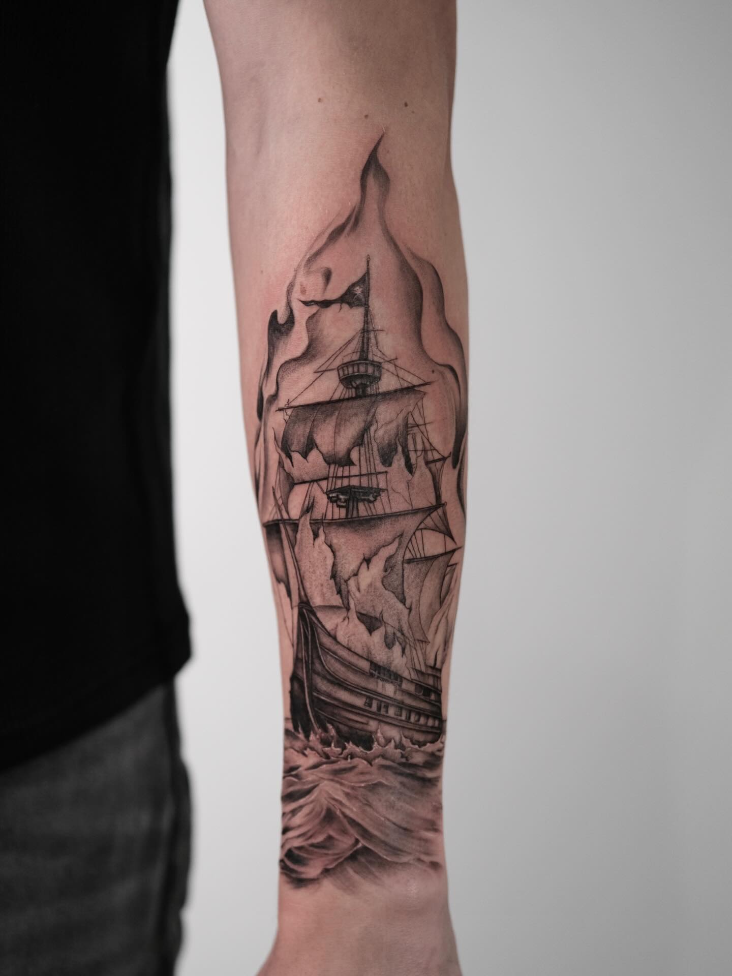 Traditional Clipper Ship Tattoo