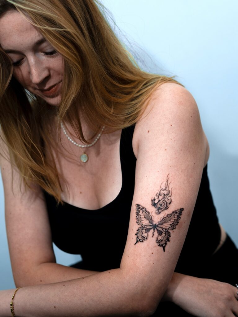 Butterfly and Flame Tattoo butterfly tattoo designs tattoo