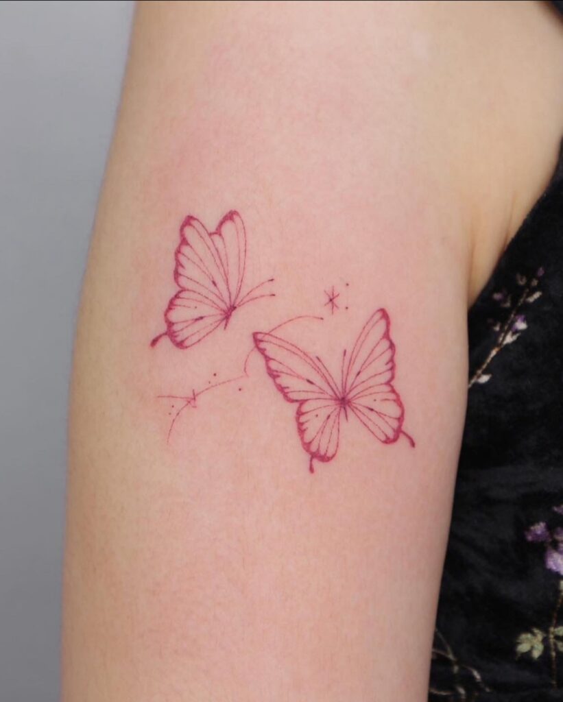 Butterfly Emerging from Botanical Chrysalis butterfly tattoo