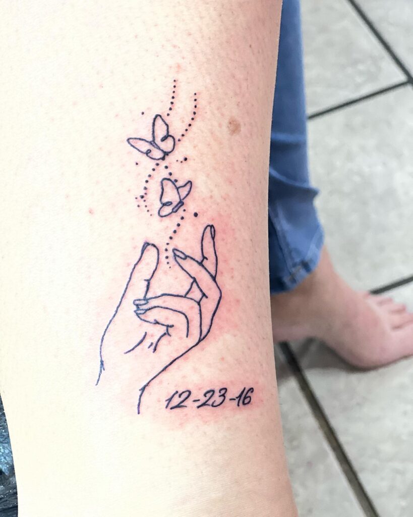 Minimalist Hand Date Tattoo date tattoos tattoo