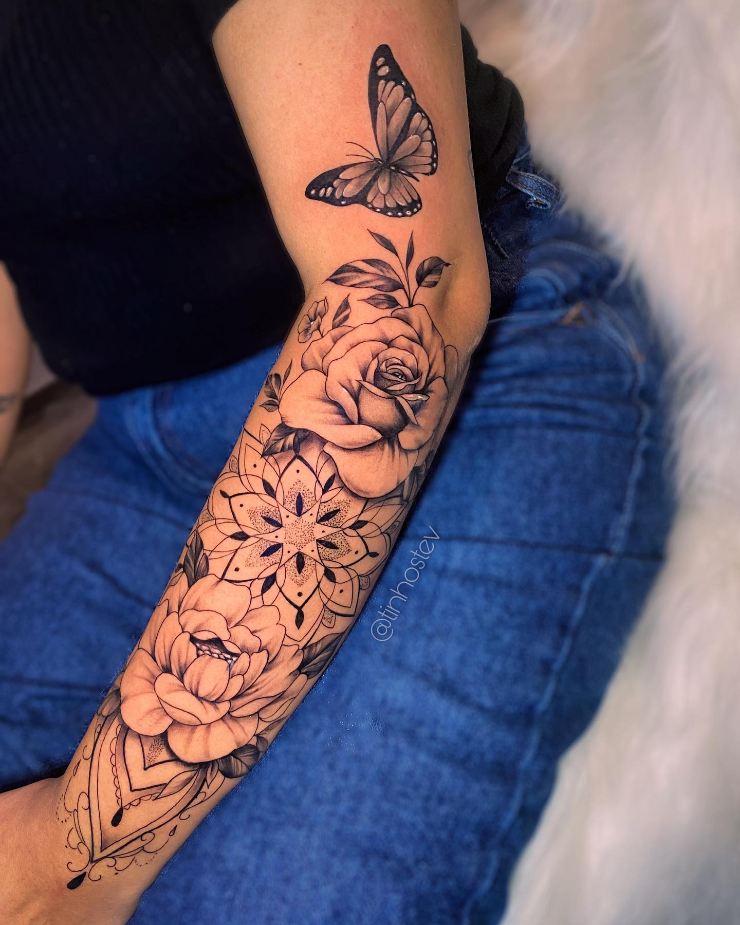 Butterfly Rose Mandala Tattoo mandala tattoo ideas tattoo