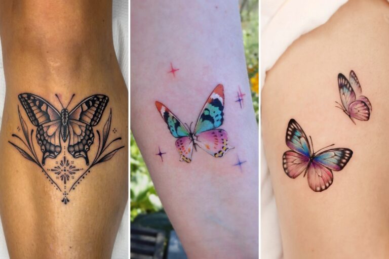 Aesthetic butterfly tattoos designs and delicate ink ideas collage