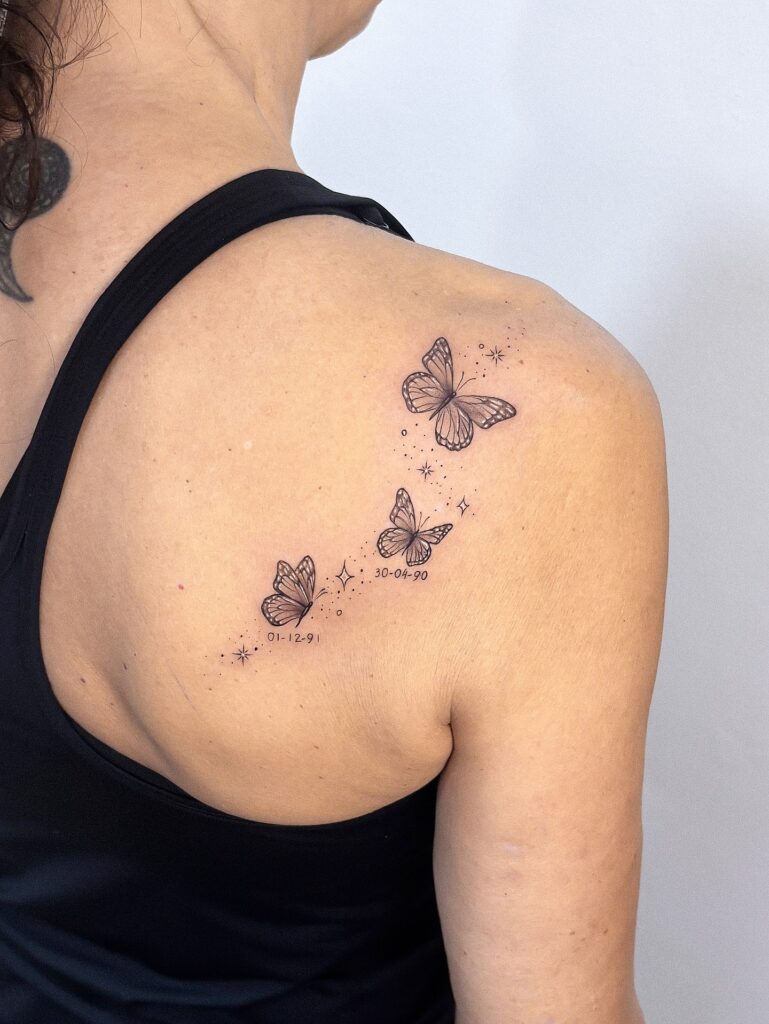 Butterfly with Hanging Crystal Drop Charm butterfly tattoo