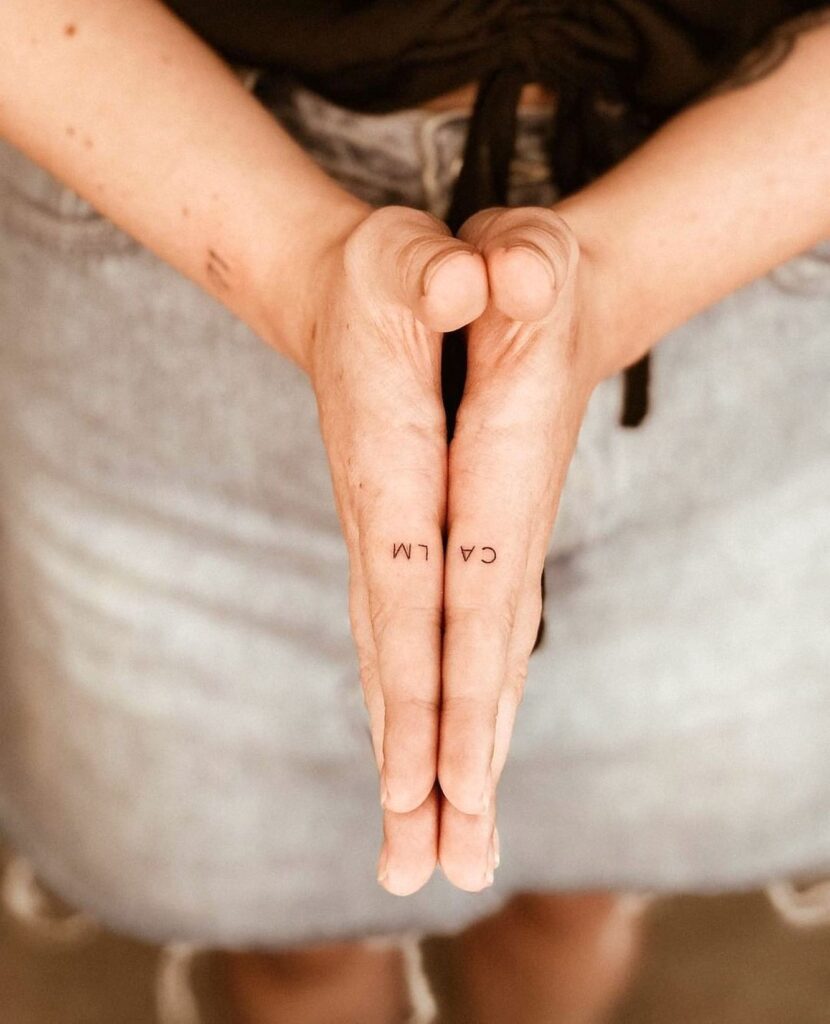 Calm &ndash; A Minimalist Reminder of Peace quote tattoo ideas for men tattoo