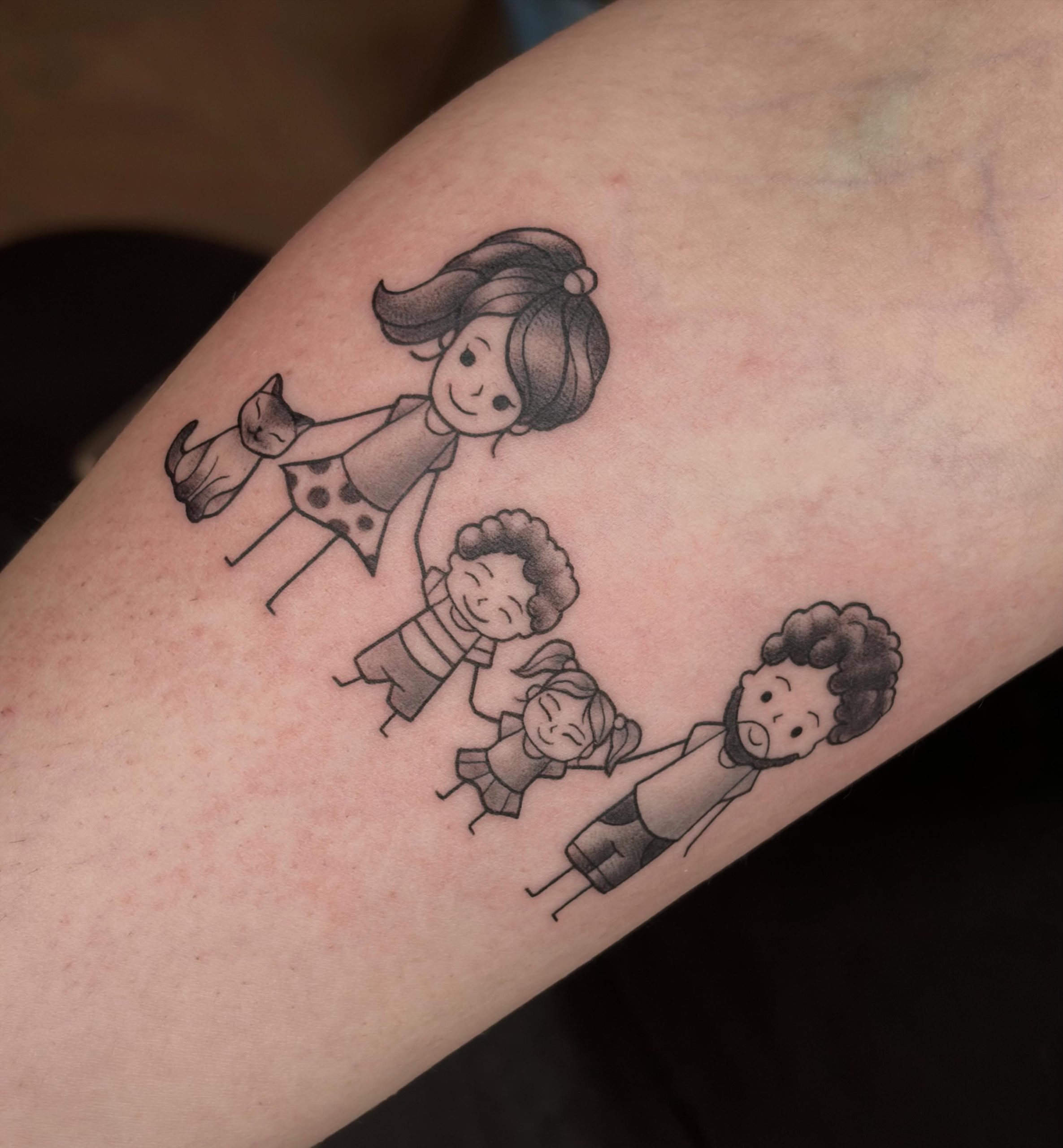 Cartoon Family Portrait Tattoo family tattoos tattoo