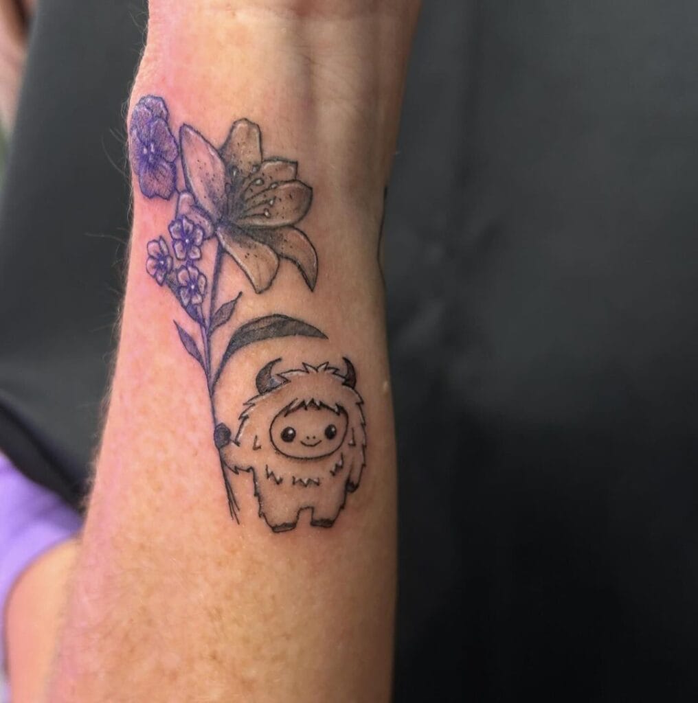 Cartoon-like Representation of a Deceased Pup pet memorial tattoos tattoo