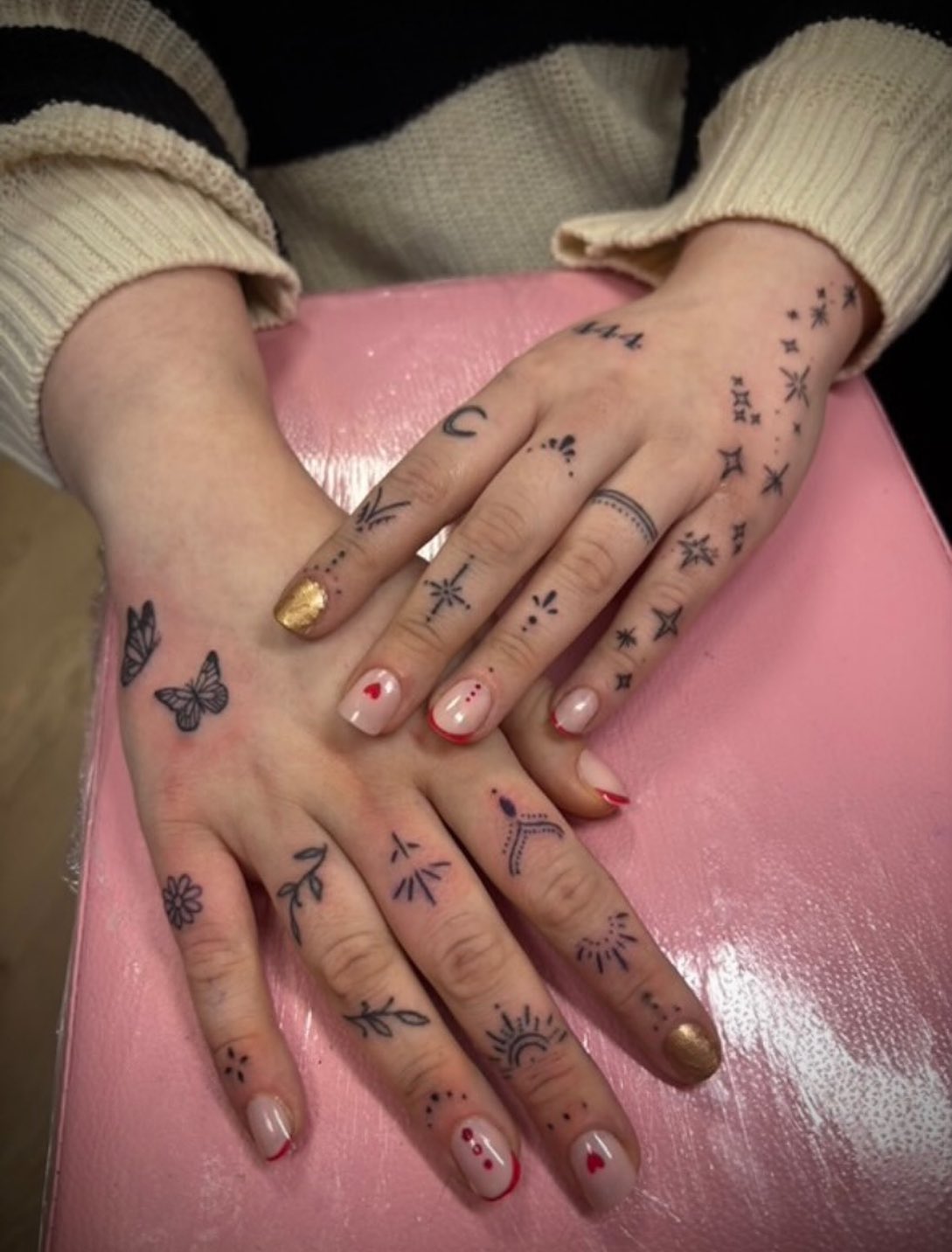 Forget Me Not Flower Hand Tattoo