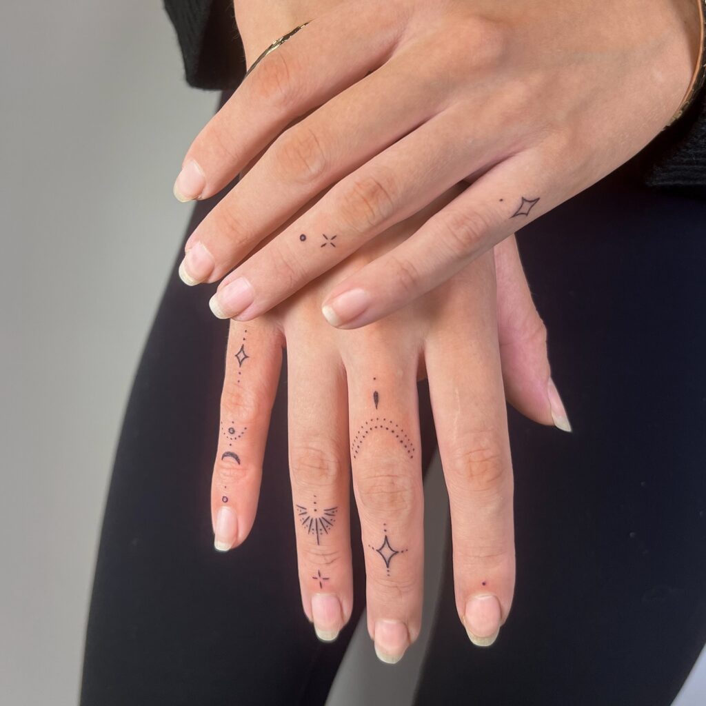 Hop Flower Finger Tattoo