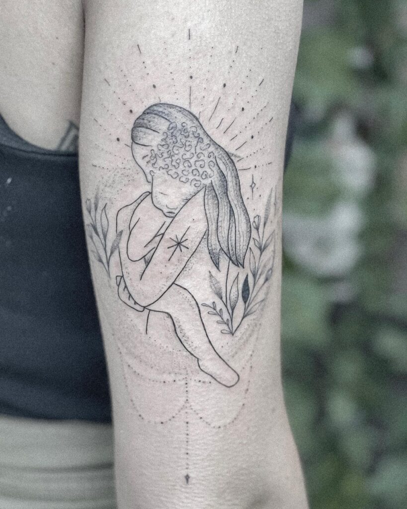 Celestial Mother and Child Hug Tattoo mom with kids tattoos tattoo