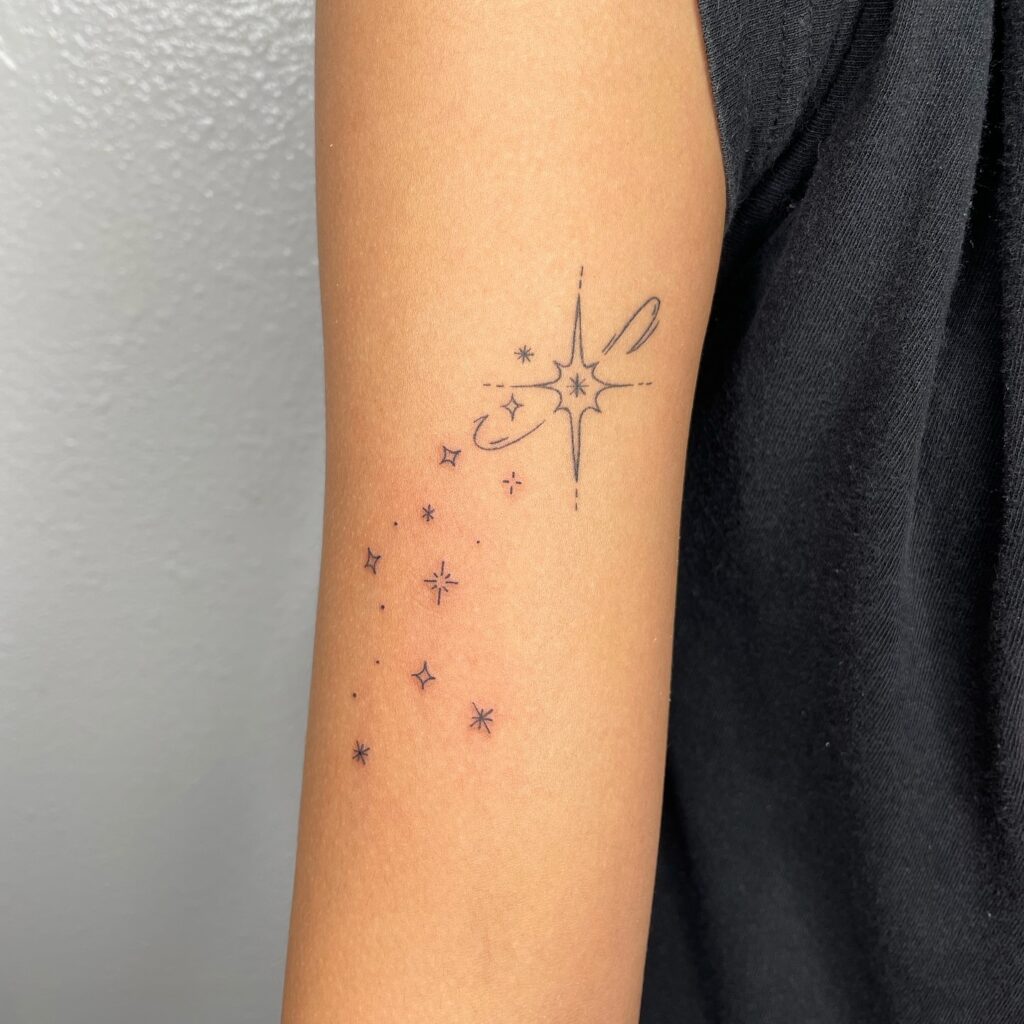 Celestial Shooting Star Tattoo