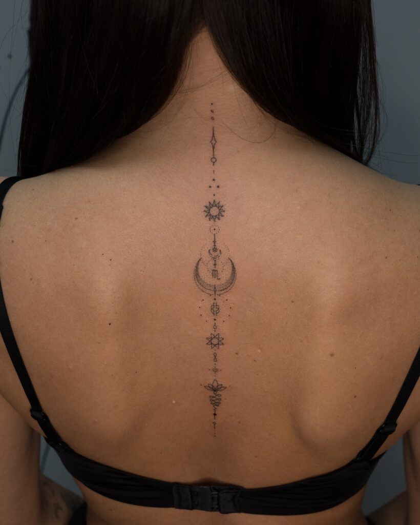 Celestial Spine Alignment Tattoo symbols tattoos tattoo