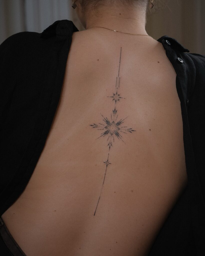 Radiant Sun Face Stick And Poke Tattoo