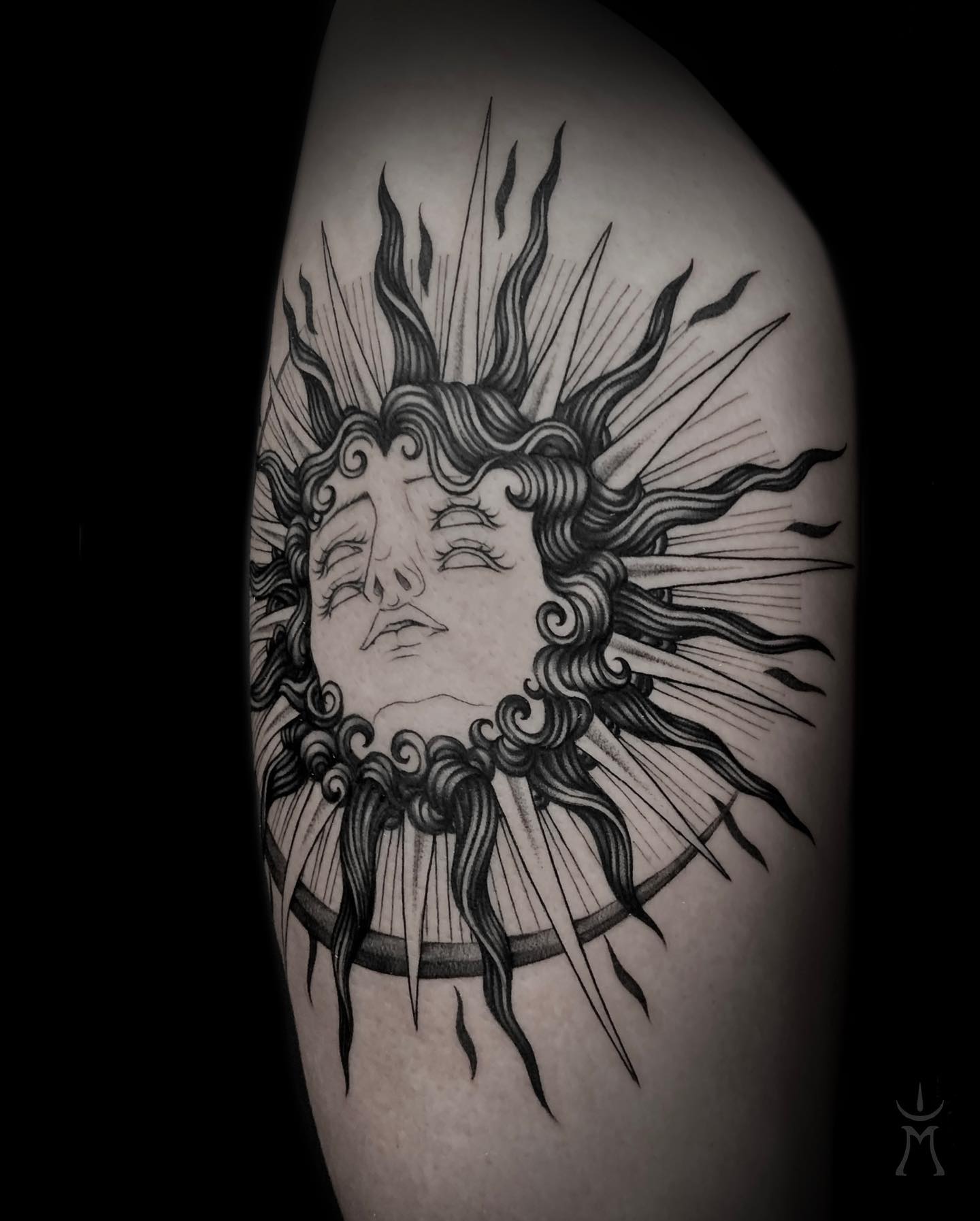 Minimal Rising Sun Over Waves Tattoo sun tattoos ideas tattoo