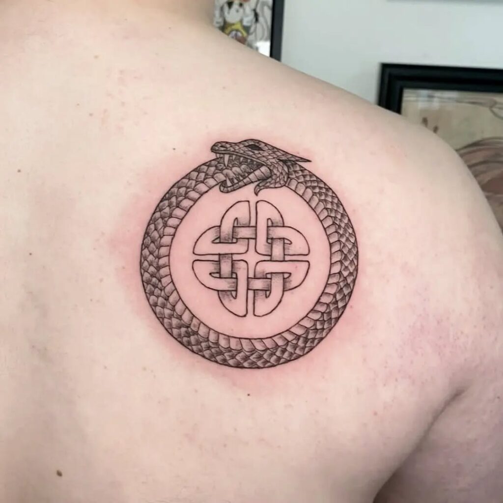 Dual-Headed Dragon Infinity Ouroboros Tattoo