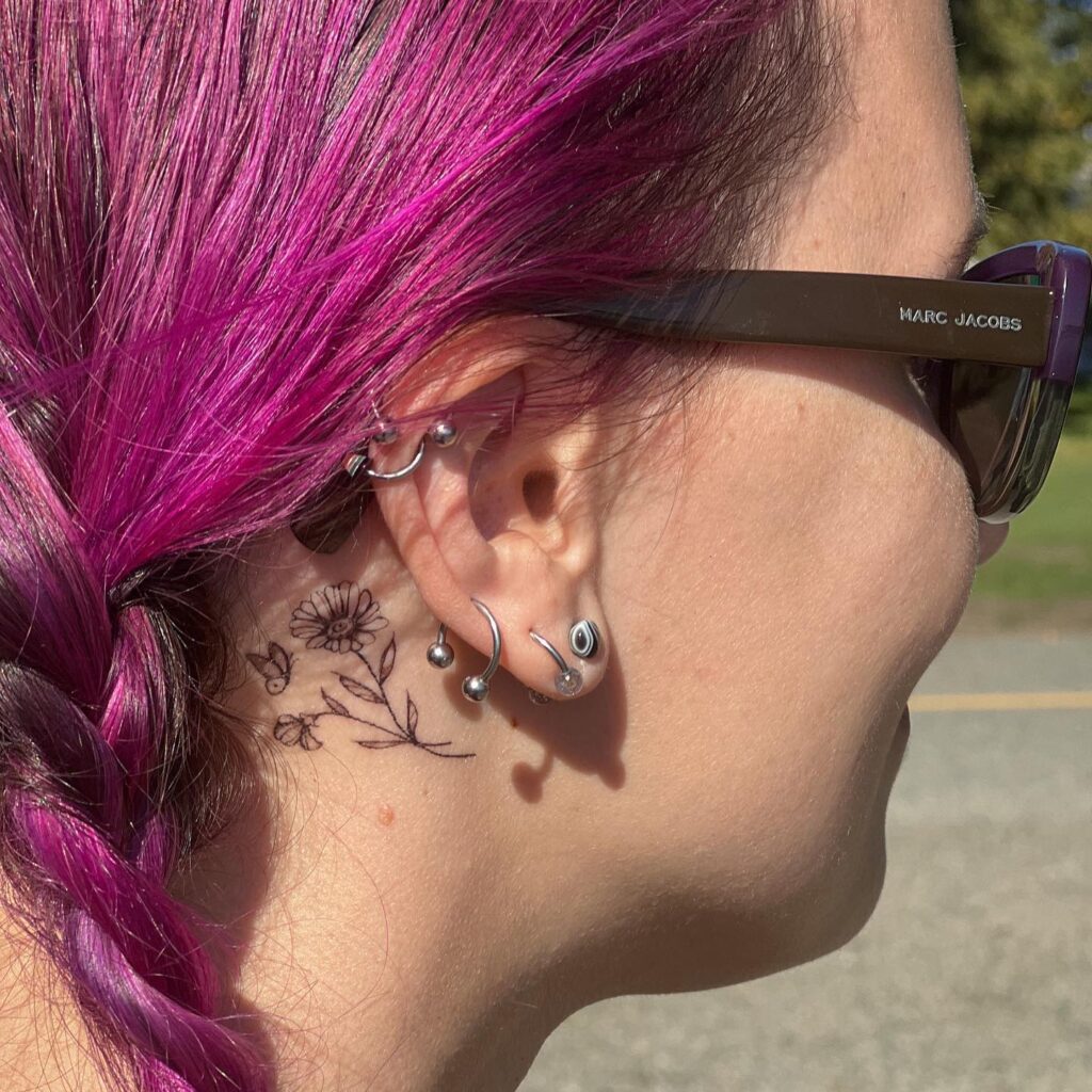 Charming April Birth Flower Ear Tattoo april birth flower tattoo ideas tattoo