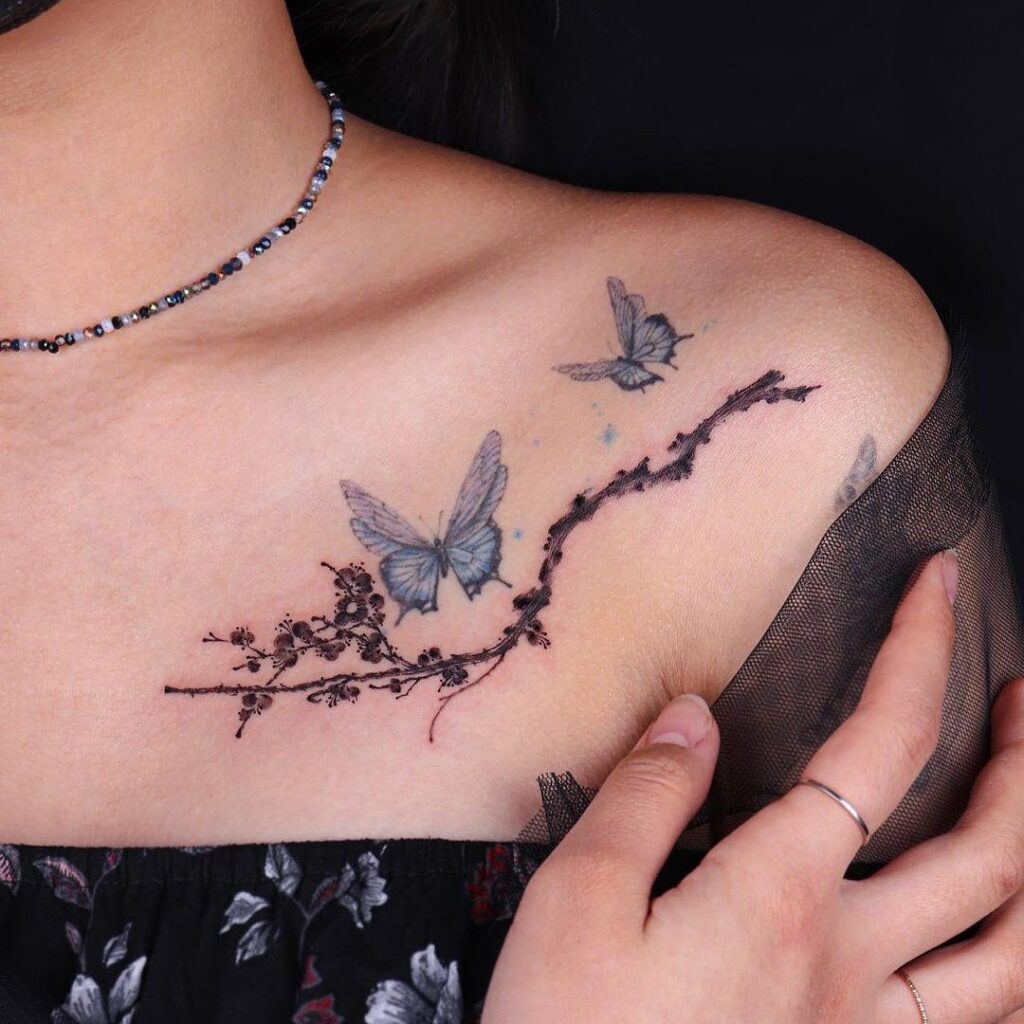 Be Here Now Collarbone Tattoo