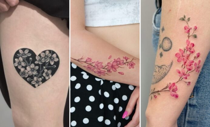 25+ Cherry Blossom Tattoo Ideas That Age With Soft Floral Elegance
