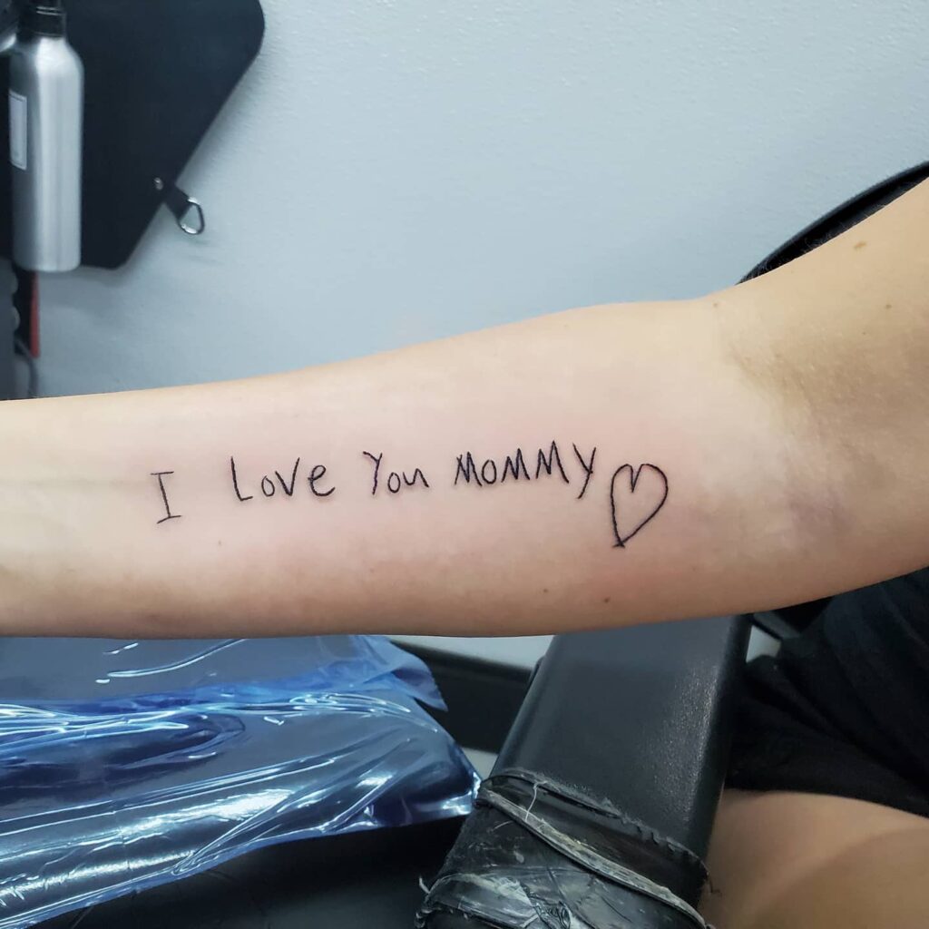 Child’s Handwriting Mommy Tattoo mommy tattoo ideas tattoo