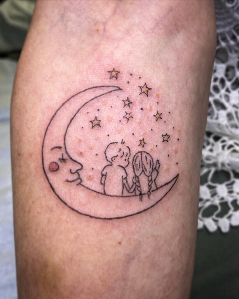 Children on the Moon grandchildren tattoos for grandparents tattoo