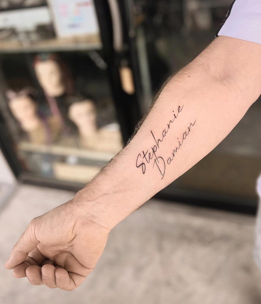 Name, Heart And Holding Hands Tattoo