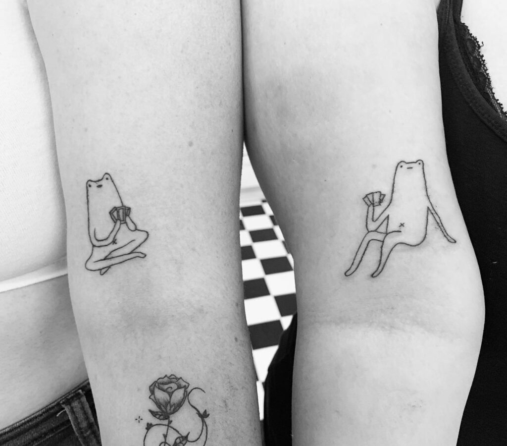 Tom and Jerry with Guns Matching Tattoos silly matching tattoos tattoo