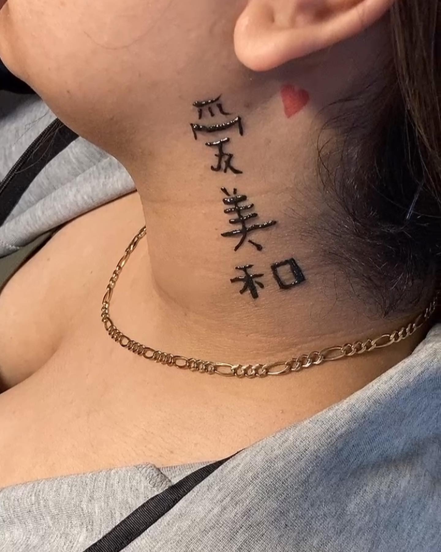 Chinese Script Neck Tattoo chinese symbols tattoos tattoo