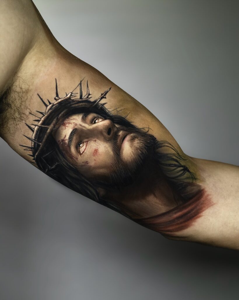 Suffering Jesus Savior Tattoo jesus tattoos tattoo