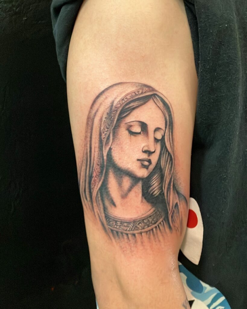 Vibrant Sacred Heart Virgin Mary Tattoo virgin mary tattoos tattoo