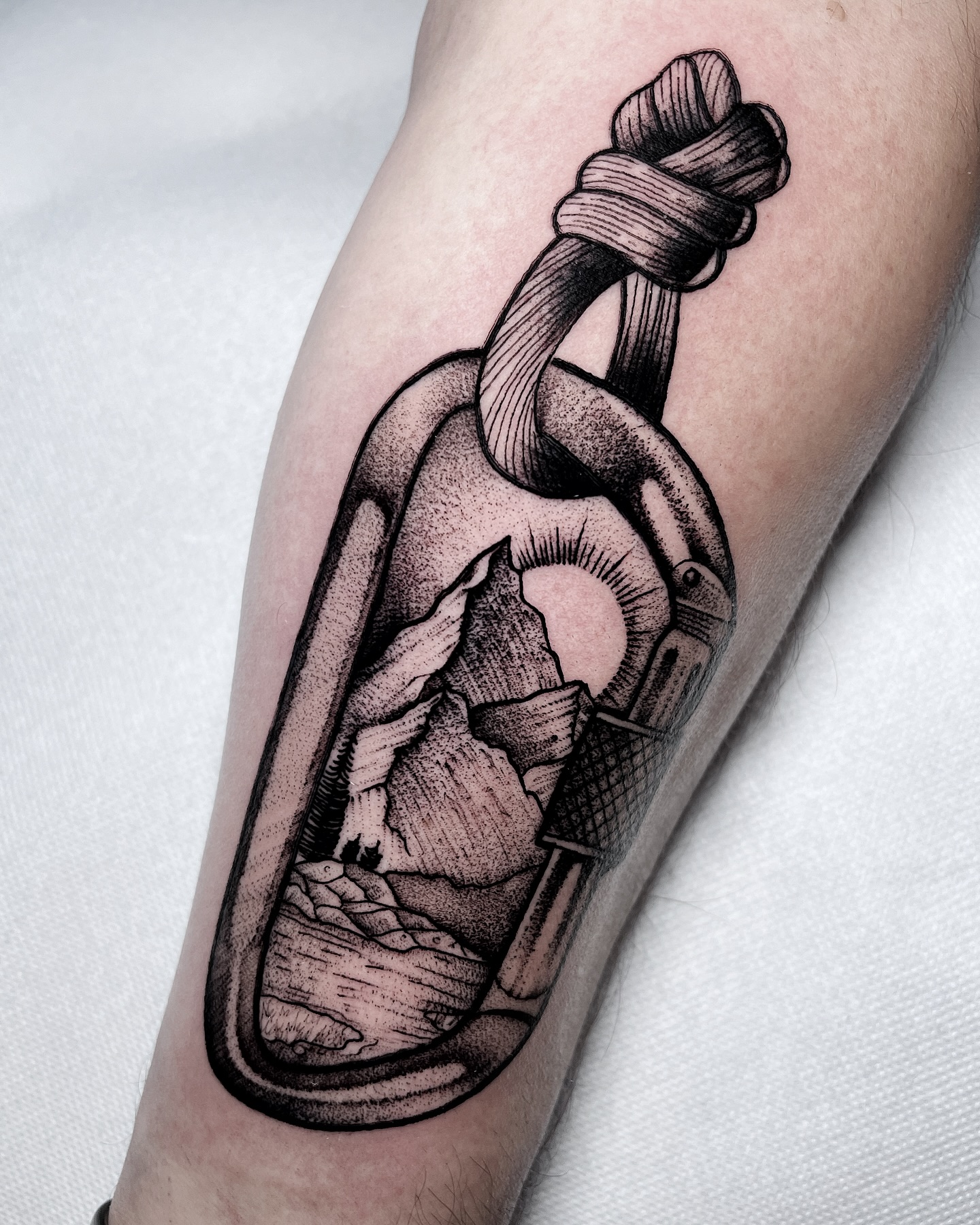 Climbing Carabiner Mountain Tattoo mountain tattoos ideas tattoo