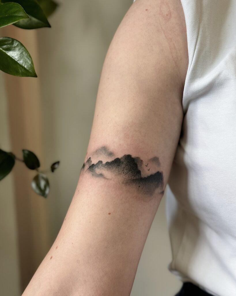 Cloudy Mountain Tattoo mountain tattoos tattoo
