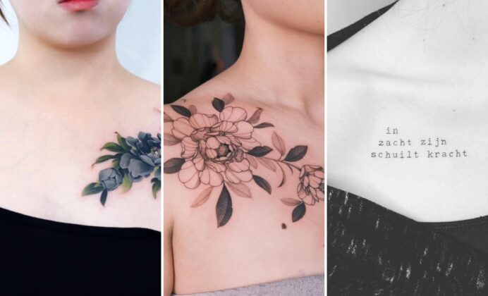 70+ Collarbone Tattoo Ideas for Women Framing Delicate Clavicle Silhouettes