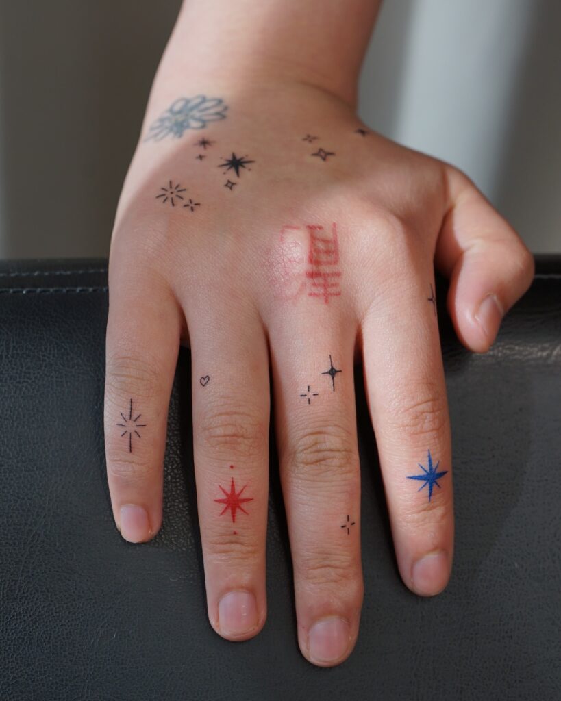 Bold Chest Star Constellation Tattoo