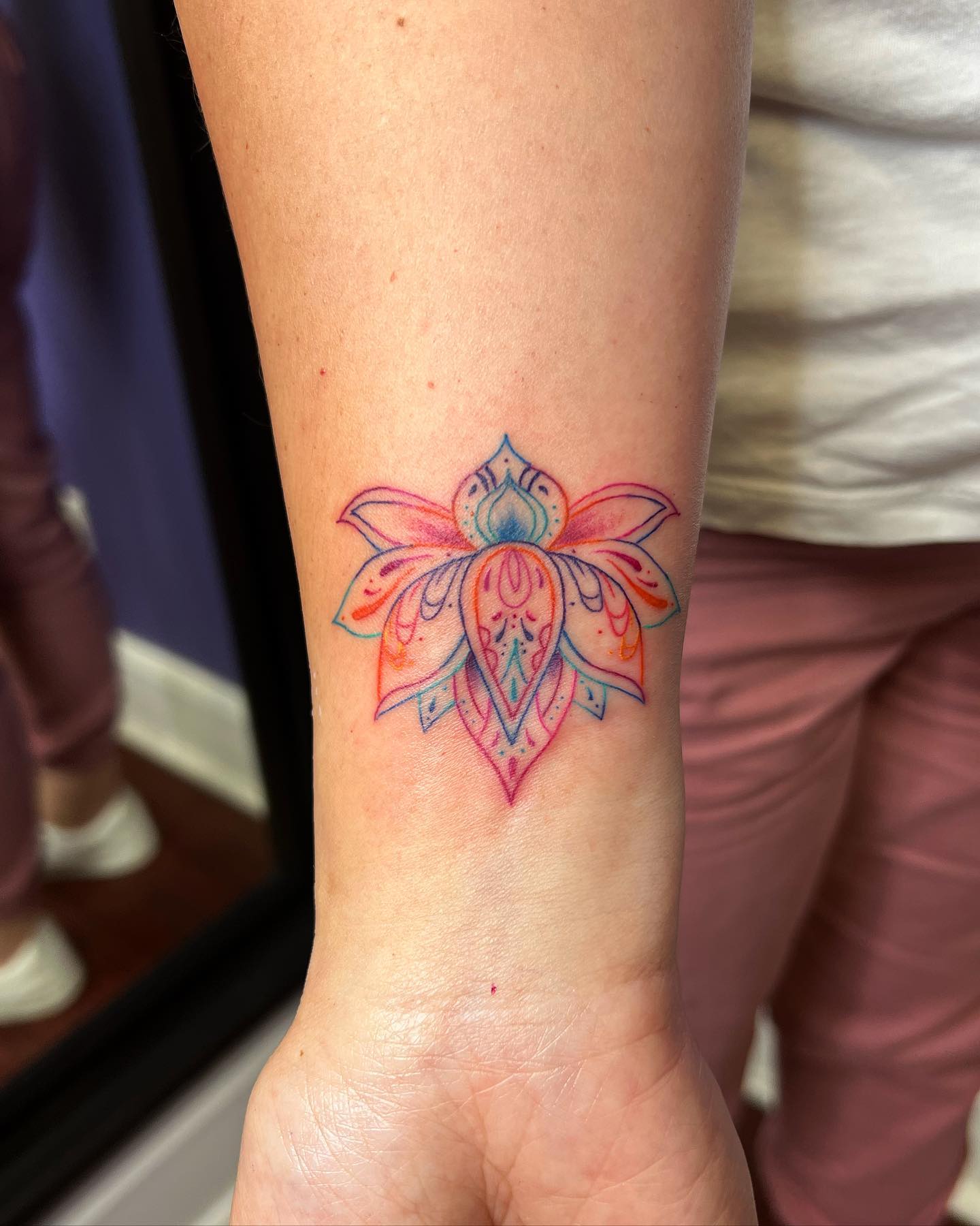 Colorful Lotus Mandala Tattoo lotus mandala tattoo ideas tattoo