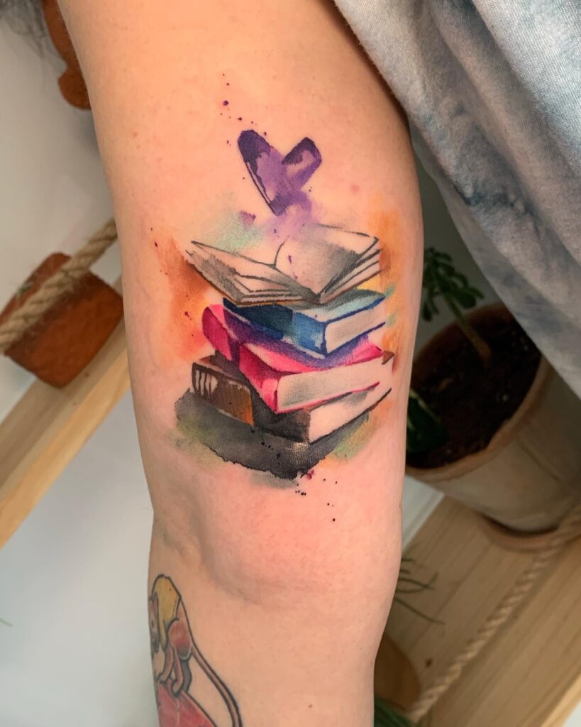 Stack of Knowledge Tattoo book lover tattoos tattoo