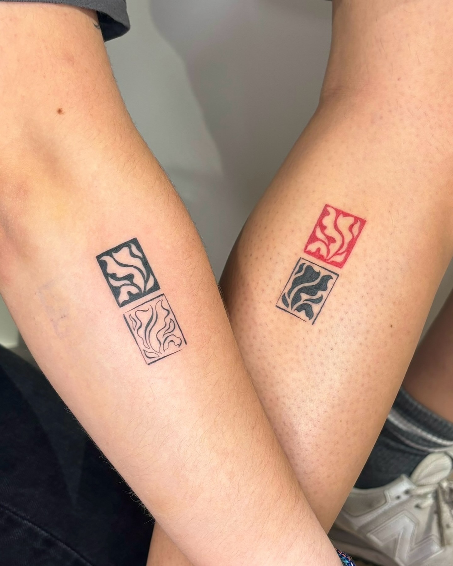 Complementary Abstract Pattern Bestie Tattoo bestie tattoo ideas tattoo