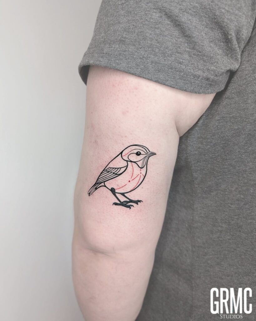 Contemporary Robin Linework Tattoo bird tattoo ideas for women with meaning tattoo