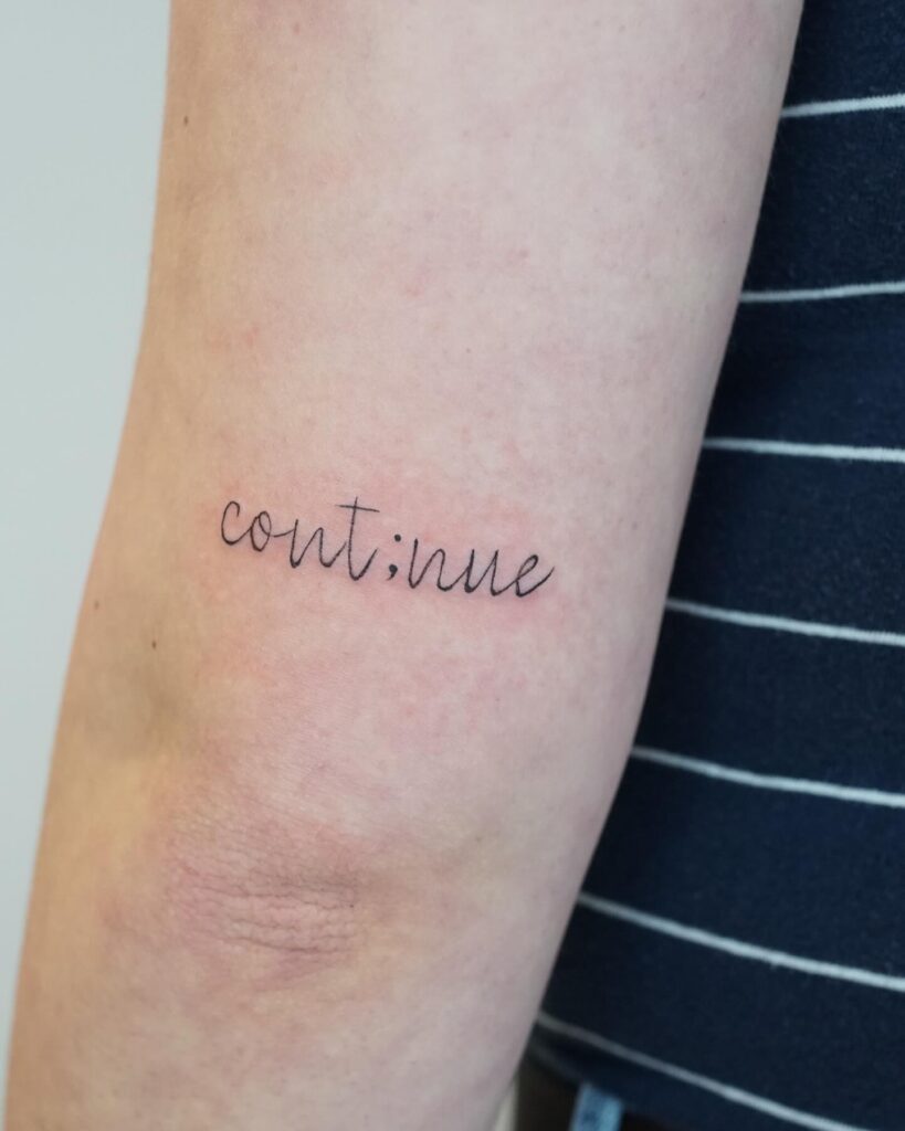 Continue Semi-Colon Script Tattoo meaningful semicolon tattoo ideas tattoo