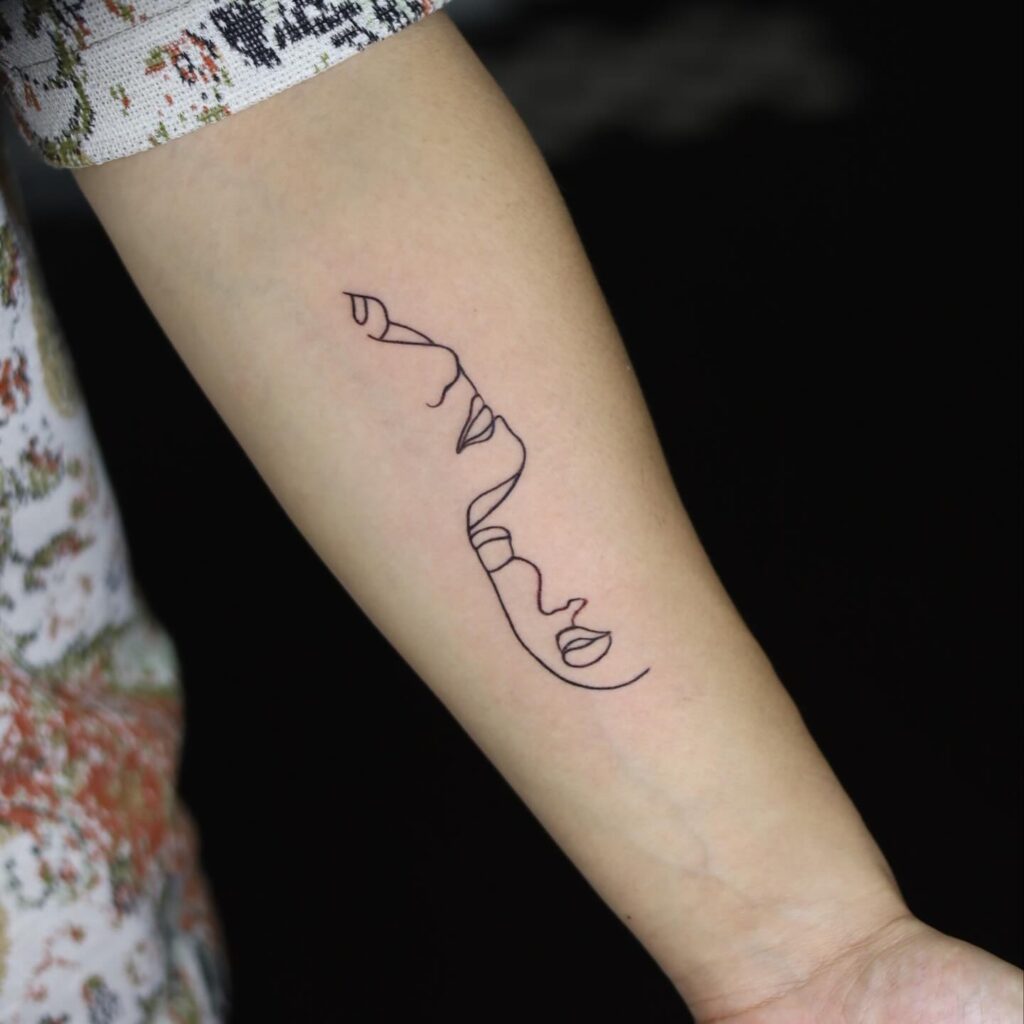 Continuous Line Faces meaningful tattoos to check out tattoo