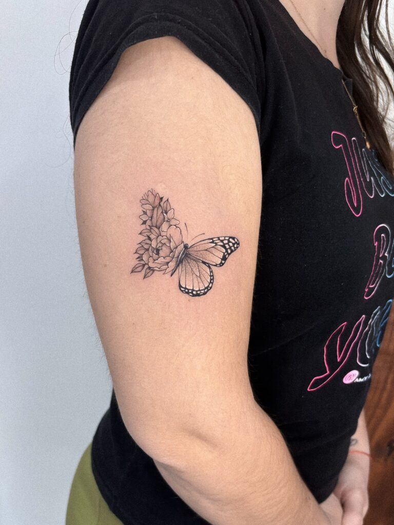 Continuous One Line Butterfly Contour butterfly tattoo
