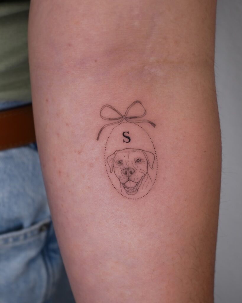 Coquette Pet Portrait Tattoo