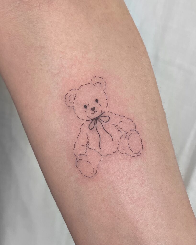 Coquette Teddy Bear Tattoo
