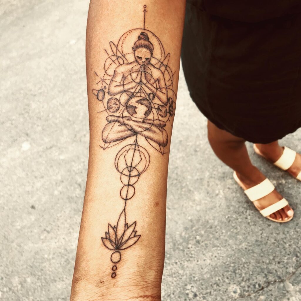 Full Leg Sacred Geometry And Mandala Tattoo