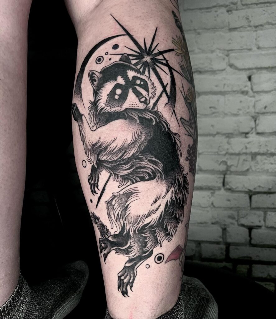 Mountain and Forest Scene Inside Pine Tree Tattoo earthy tattoo ideas tattoo