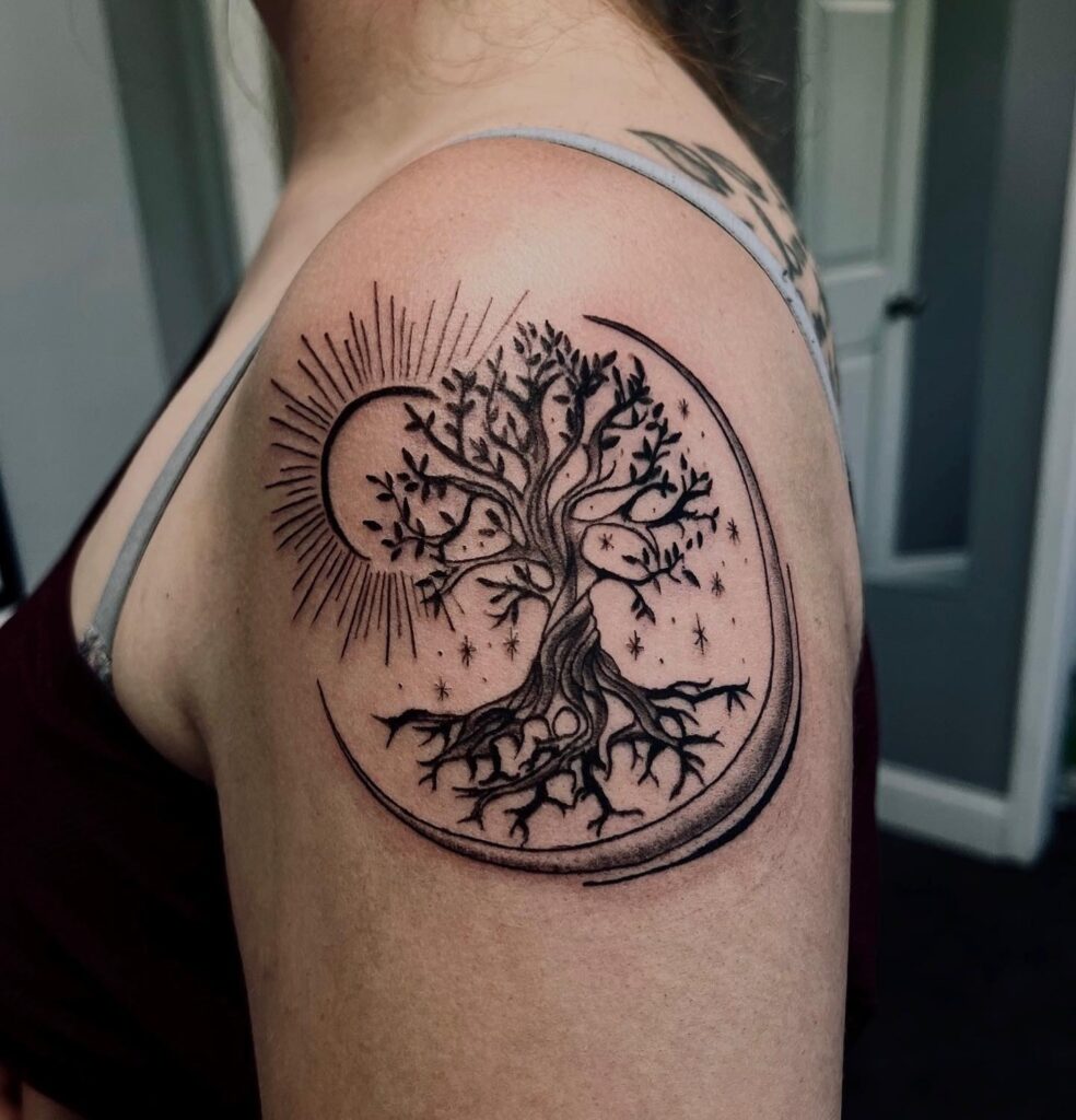 Dual Tarot Skull Tattoos – Self Love and The Lovers mystical tattoos tattoo