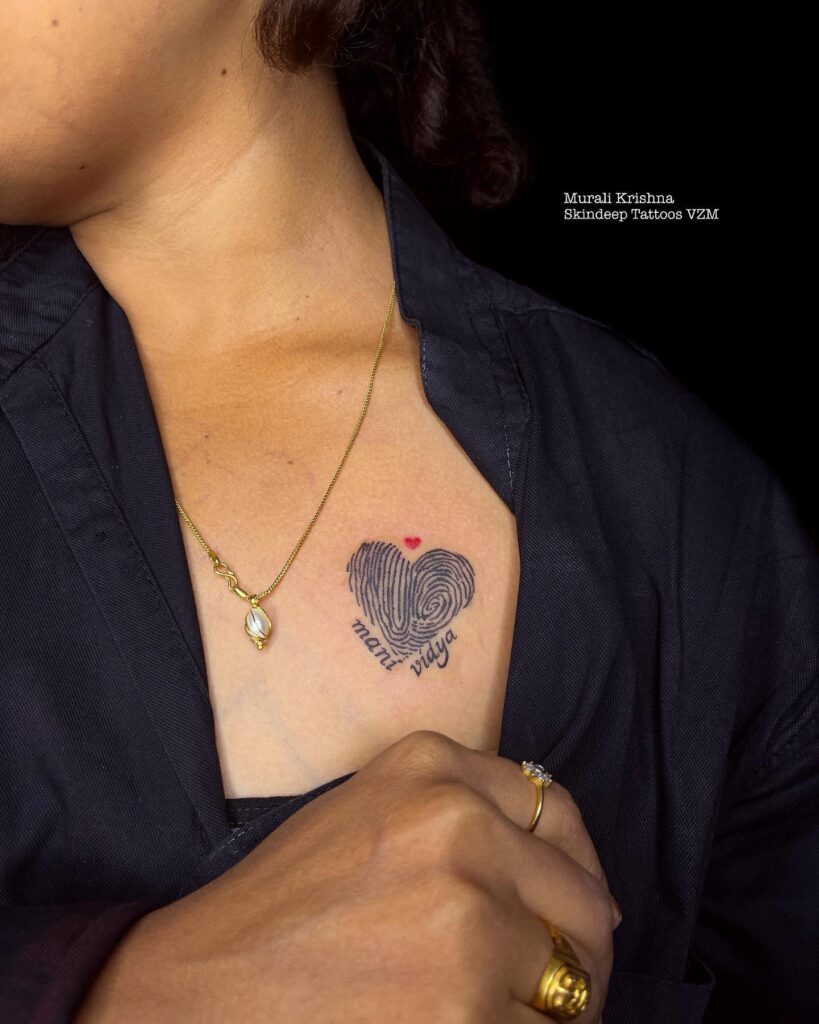 Faith, Heartbeat, & Fingerprint Heart Tattoo fingerprint tattoos tattoo