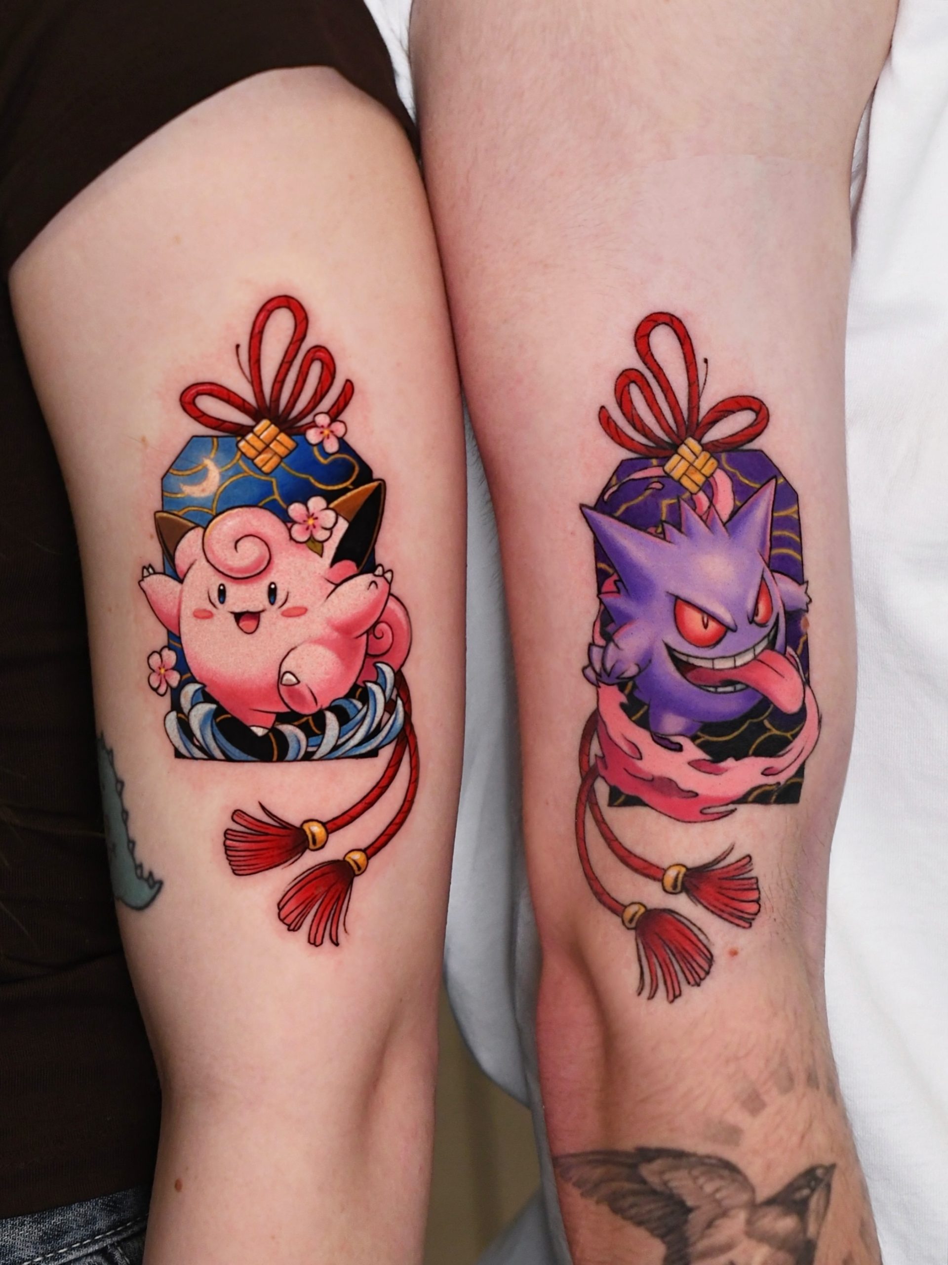 Clefairy And Gengar Matching Pok Mon Tattoo