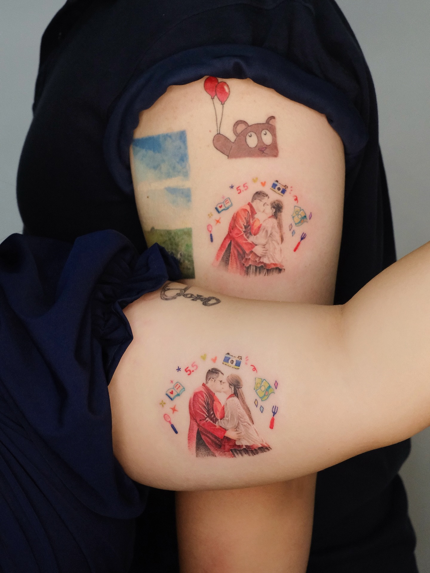 Matching First Kiss Memory Couples Tattoo